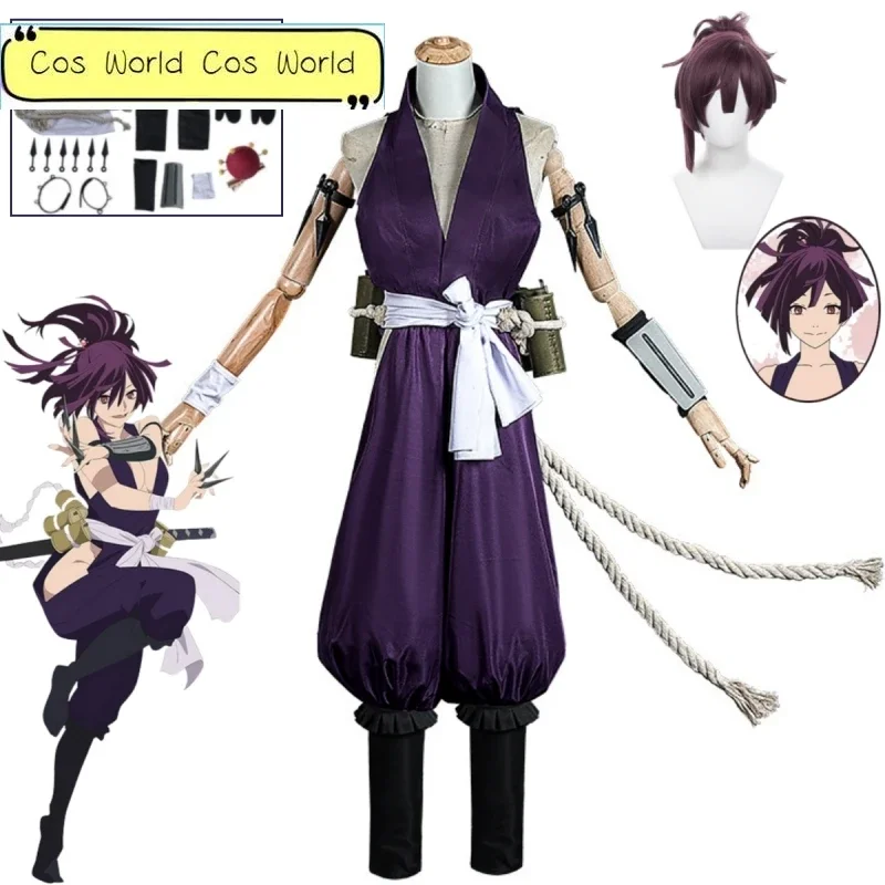 Аниме Джигокуку Юк Leit ס Косплей Kostum Kunoichi Hello's Seven Fox Sumire Фиолетовая униформа для