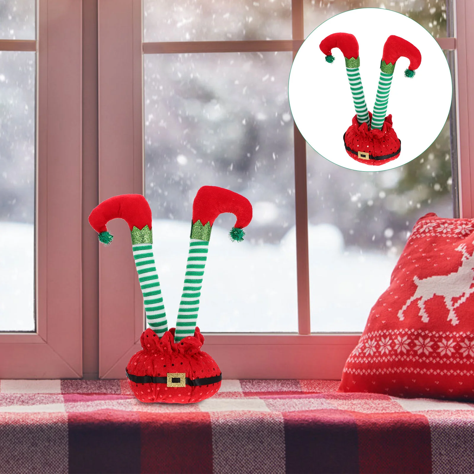 

Christmas Gifts Elf Legs Xmas Cotton Ornaments Decorations Party Desktop Craft Chic