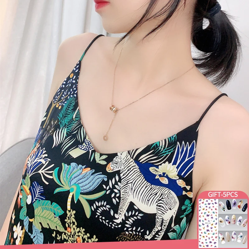 

y2k clothes Tank tops Women 2022 Summer Sexy Vintage Animal Print Camis Female chiffon V Neck Sleeveless Top Woman Harajuku