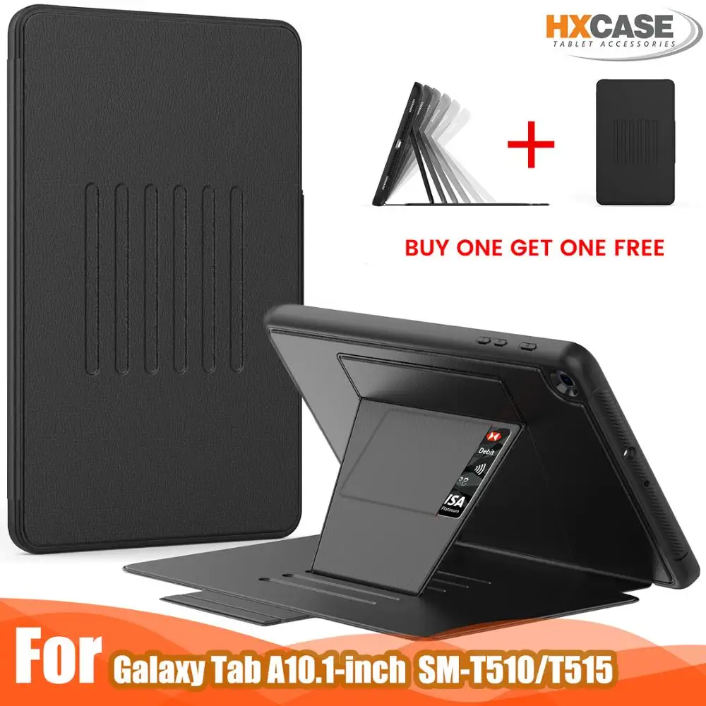 

Buy one get one free smart cover for samsung galaxy tab a sm t510 case with magnetic adjustable kickstand leather case