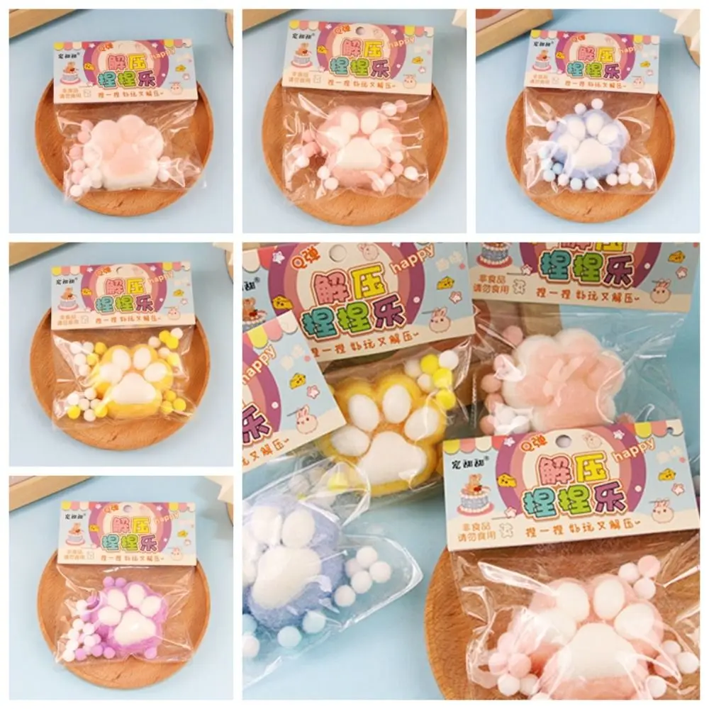 Мягкая плюшевая игрушка для сжатия кошачьей лапы сенсорная TPR мультяшная