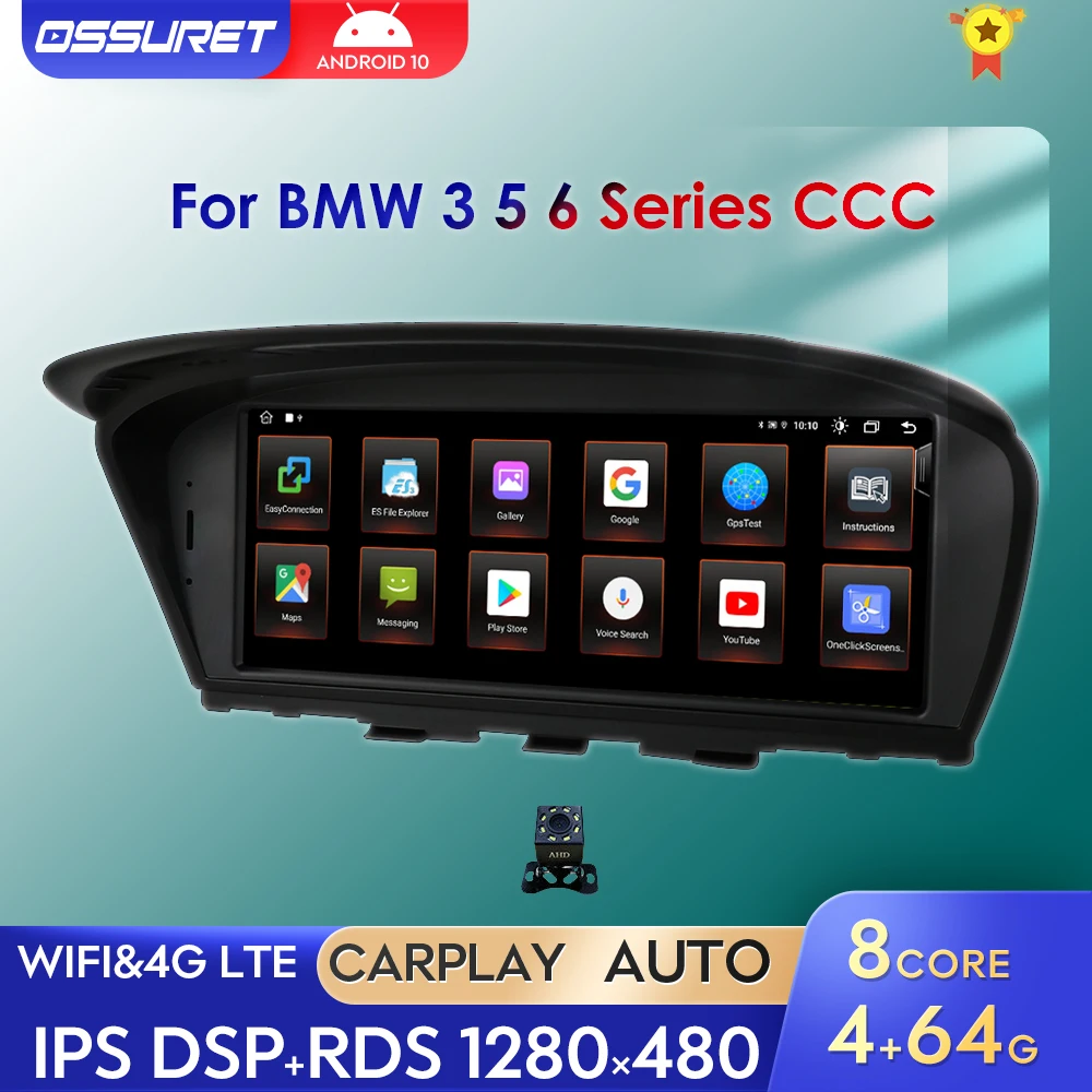 8"Android 10 Car Radio GPS Stereo Navi For BMW 3 E90 E91 E92 5 E60 E61 6 Series E63 E64 2004- 2010 CCC Auto Multimedia Player