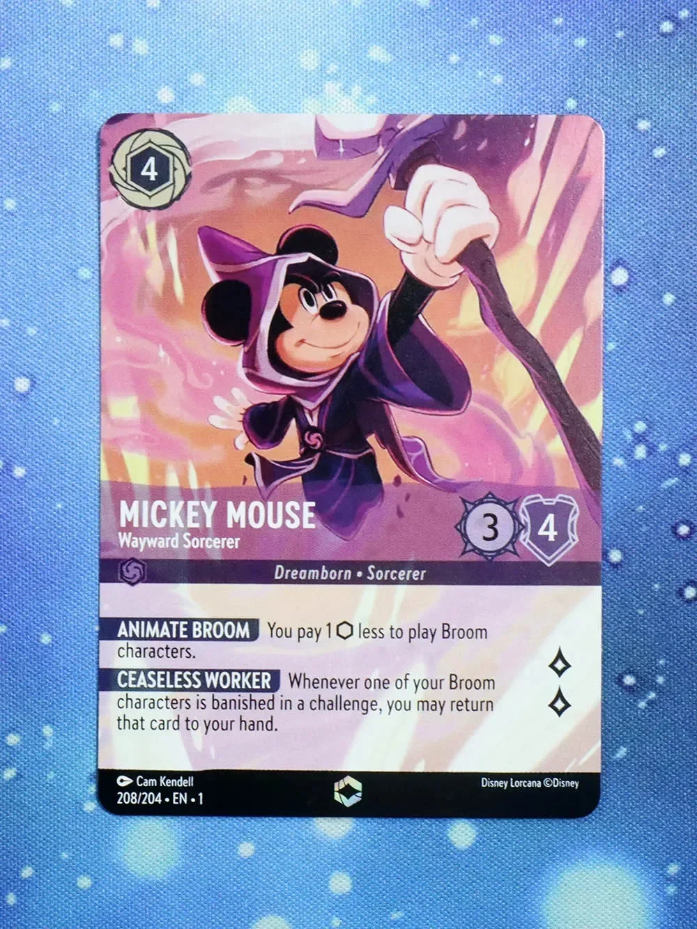 

Disney Lorcana Proxy The First Chapter NoneFoil – Mickey Mouse – Wayward Sorcerer (Alternate Art) (208/204)TCG Game Cards