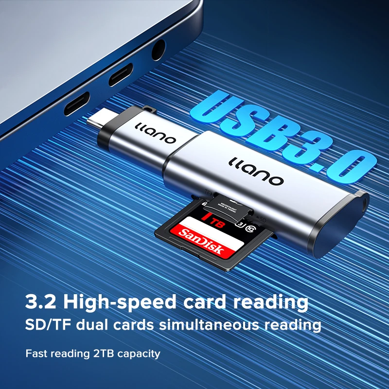 Фото Устройство для чтения карт Micro SD Llano USB 3,0, 5 Гбит/с, 2-в-1 №2