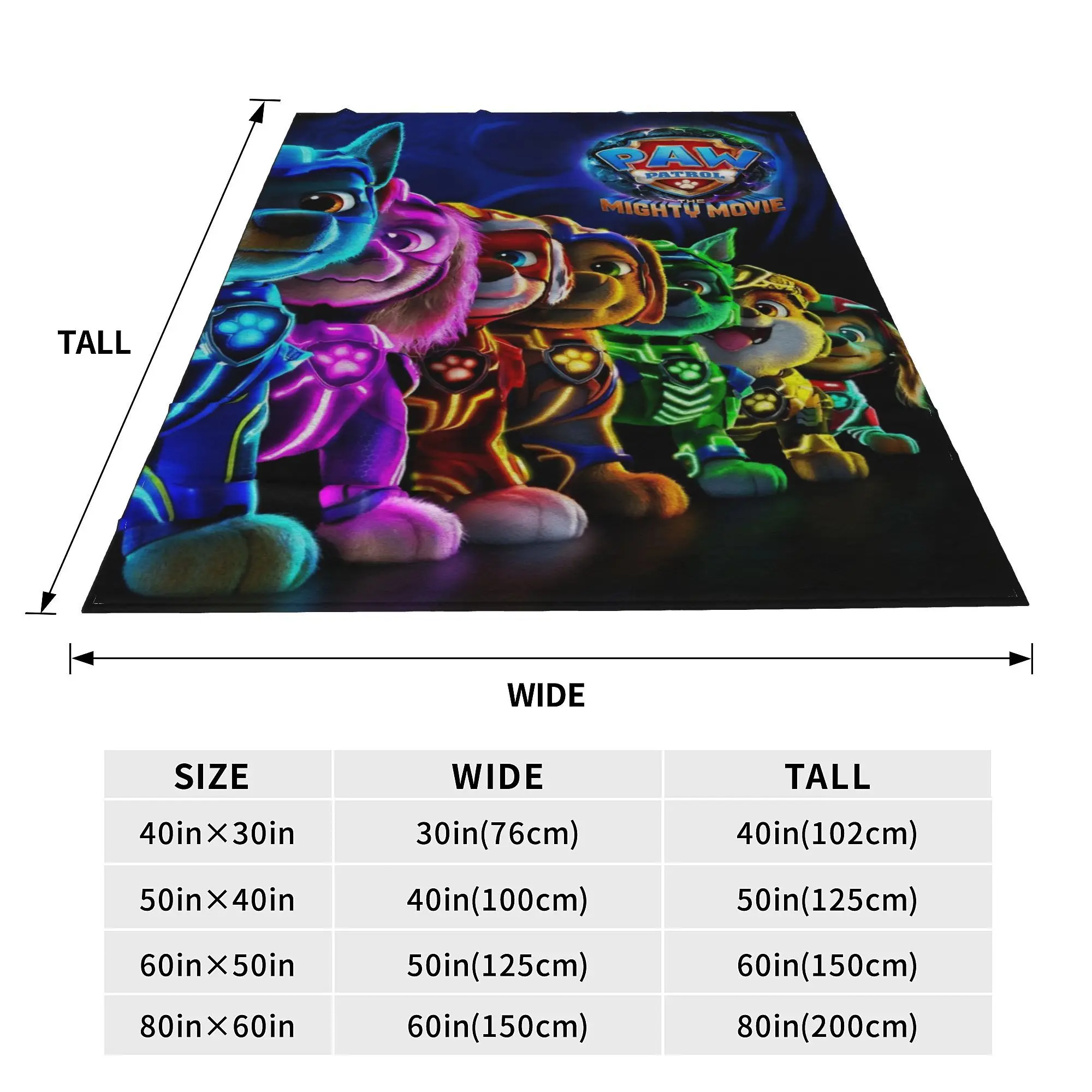 P-Patrol Dog The Mighty Movie 2024 Printed Blanket For Men Women Super Soft Warm Throw Blankets for Bed 50x60 Inches Multi-size