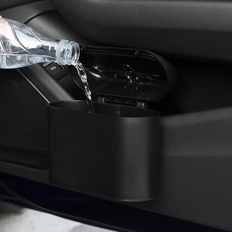 Портативный автомобильный мусорный бак подвесной мини-автомобильный с крышкой