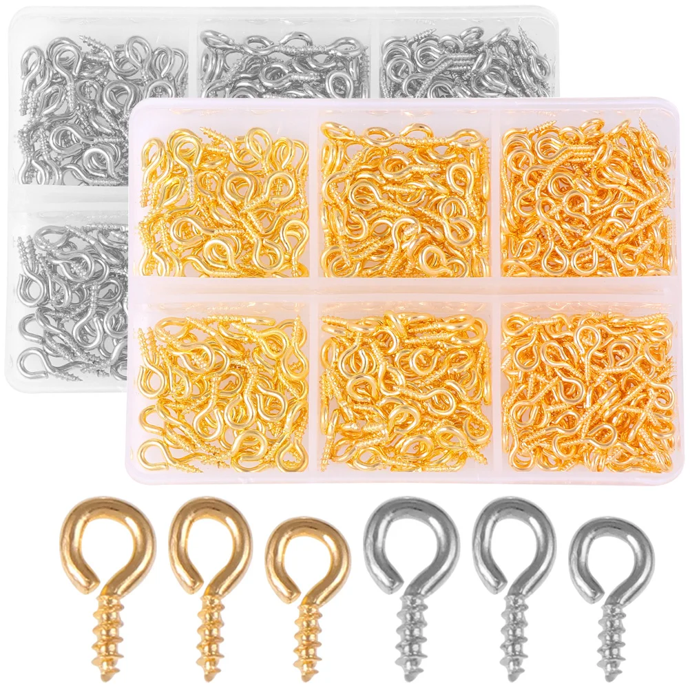 

2 Boxes Sheep Eye Nail Screw Pins Pendant Jewelry Finding Hooks Iron DIY Making Eyelet Bolt Indoor