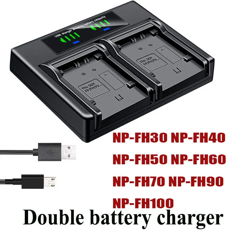 

Dual Battery Charger For SONY DCR-DVD703 DVD705 DVD708 DVD710 DVD755 DVD803