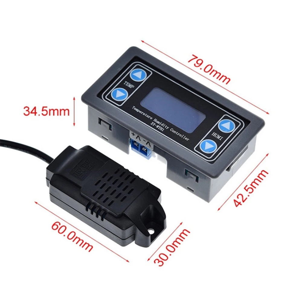 XY-WTH1 10A Thermostat Digital Temperature Humidity Controller DC 6V-30V Thermal Regulator Thermocouple LCD Display SHT20 Sensor |