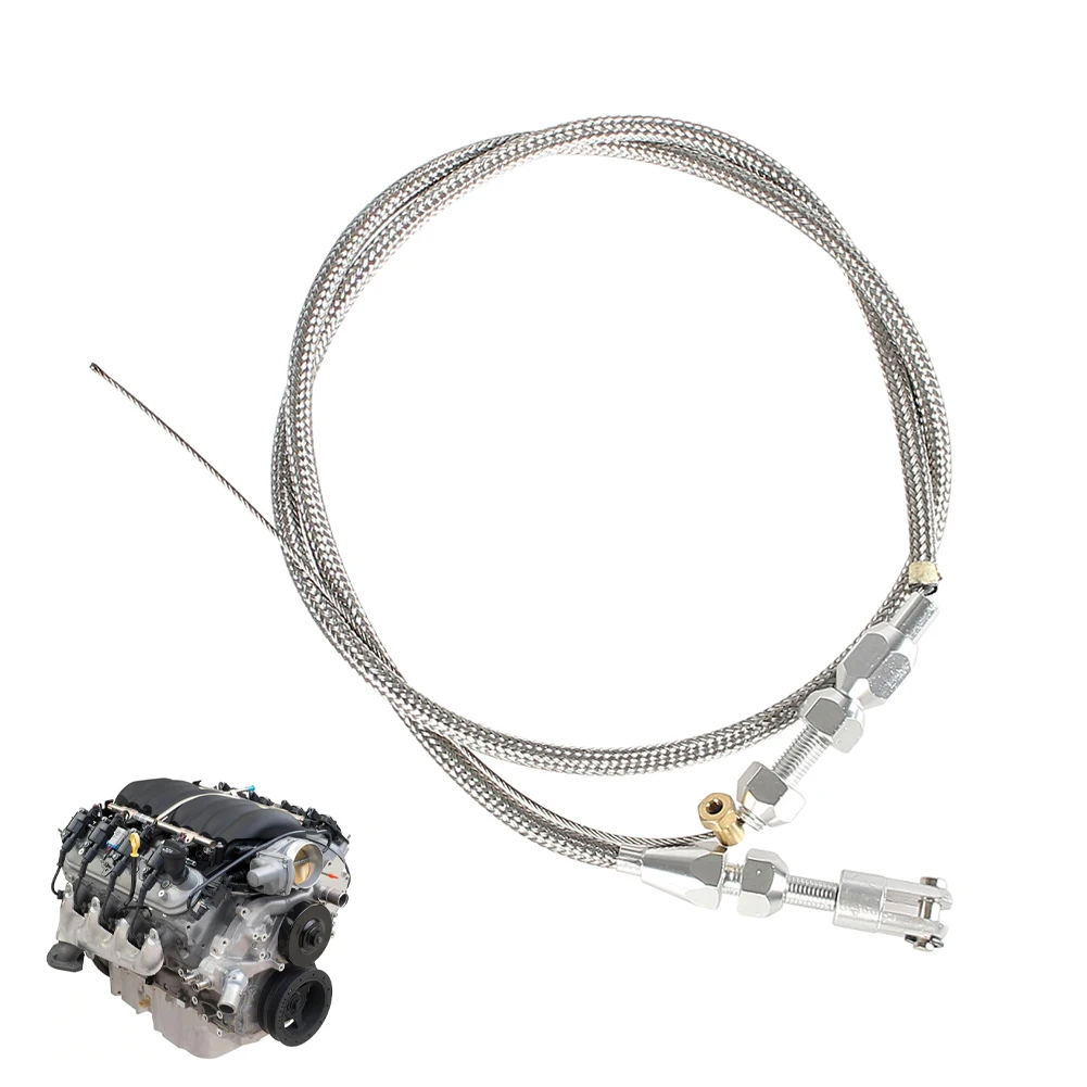 

36" Throttle Gas Cable Kit Stainless Steel Braided For 97-07 Chevrolet/Chevy LS1 Engine 4.8L 5.3L 5.7L 6.0L