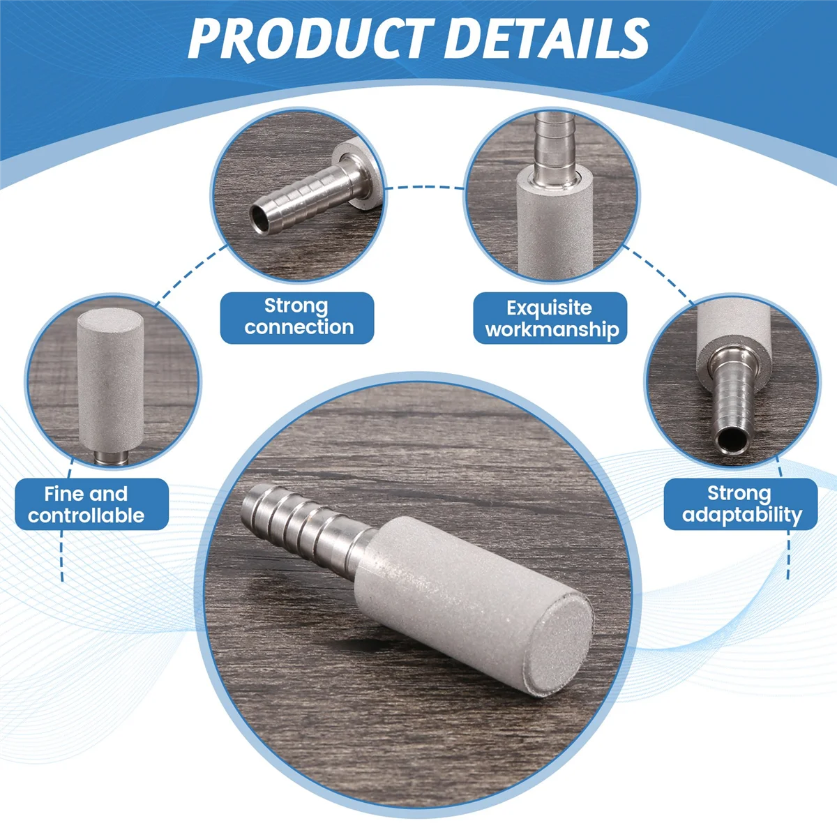 0.5 Diffusion Stone Steel Beer Carbonation Aeration for Kegged Wine Tools Bar Accessories