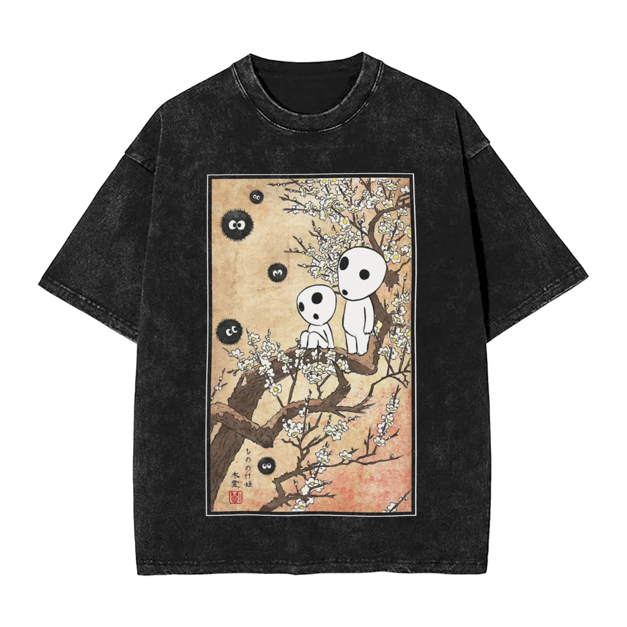 Фото Футболка с принтом Tree Spirits And Susuwatari Soot Sprites, модная уличная одежда, футболки для мужчин и женщин, летние футболки с короткими рукавами №5