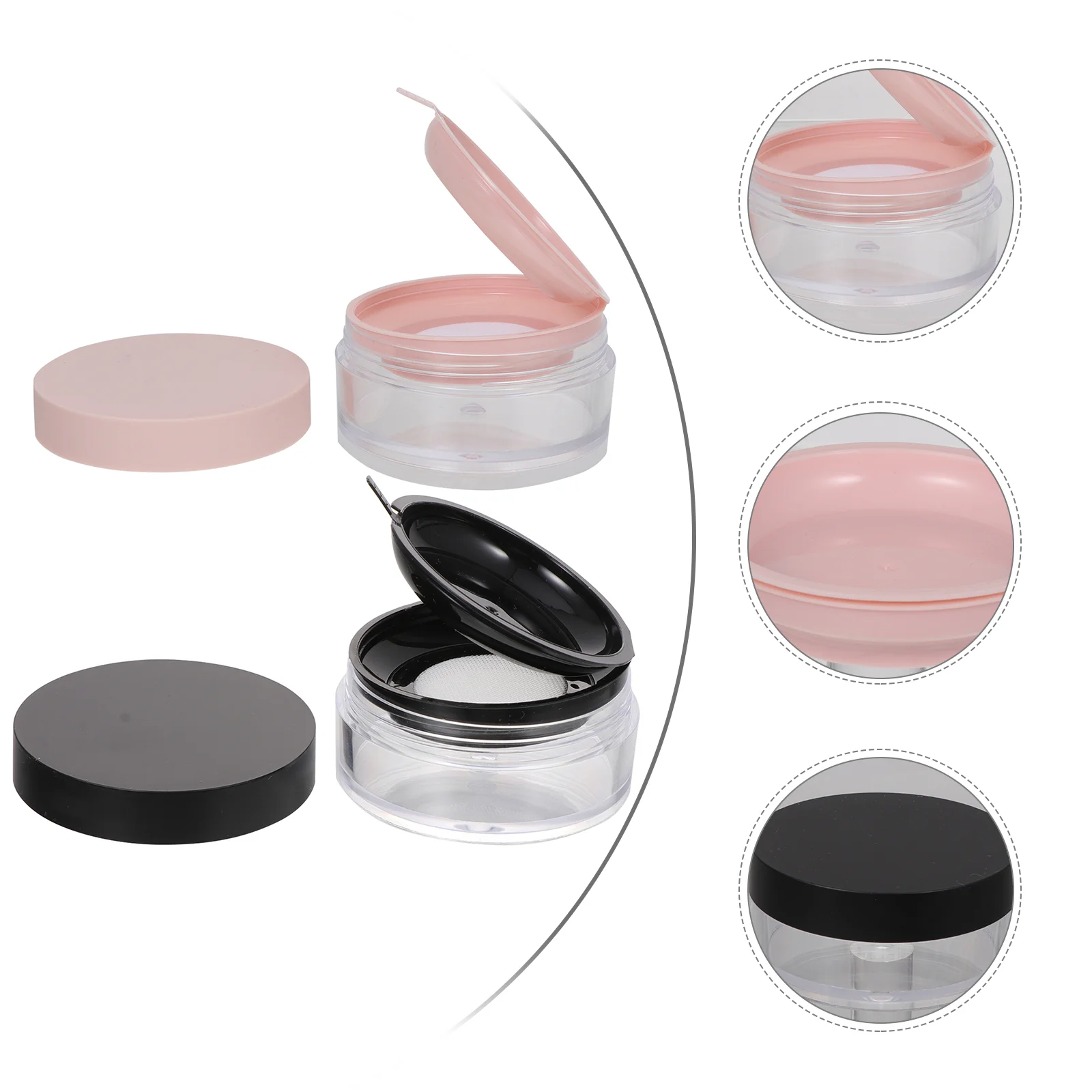

Powder Case Loose Container Travel Jar Box Puff Refillable Blusher Face Shampoo After Bath Bottle Compact Body Makeup Sponge