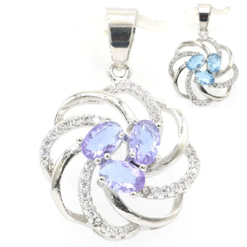 27x20mm Bohemia Design Changing Color Zultanitel Alexandrite Topaz White CZ Gift For Girls Silver Pendant |