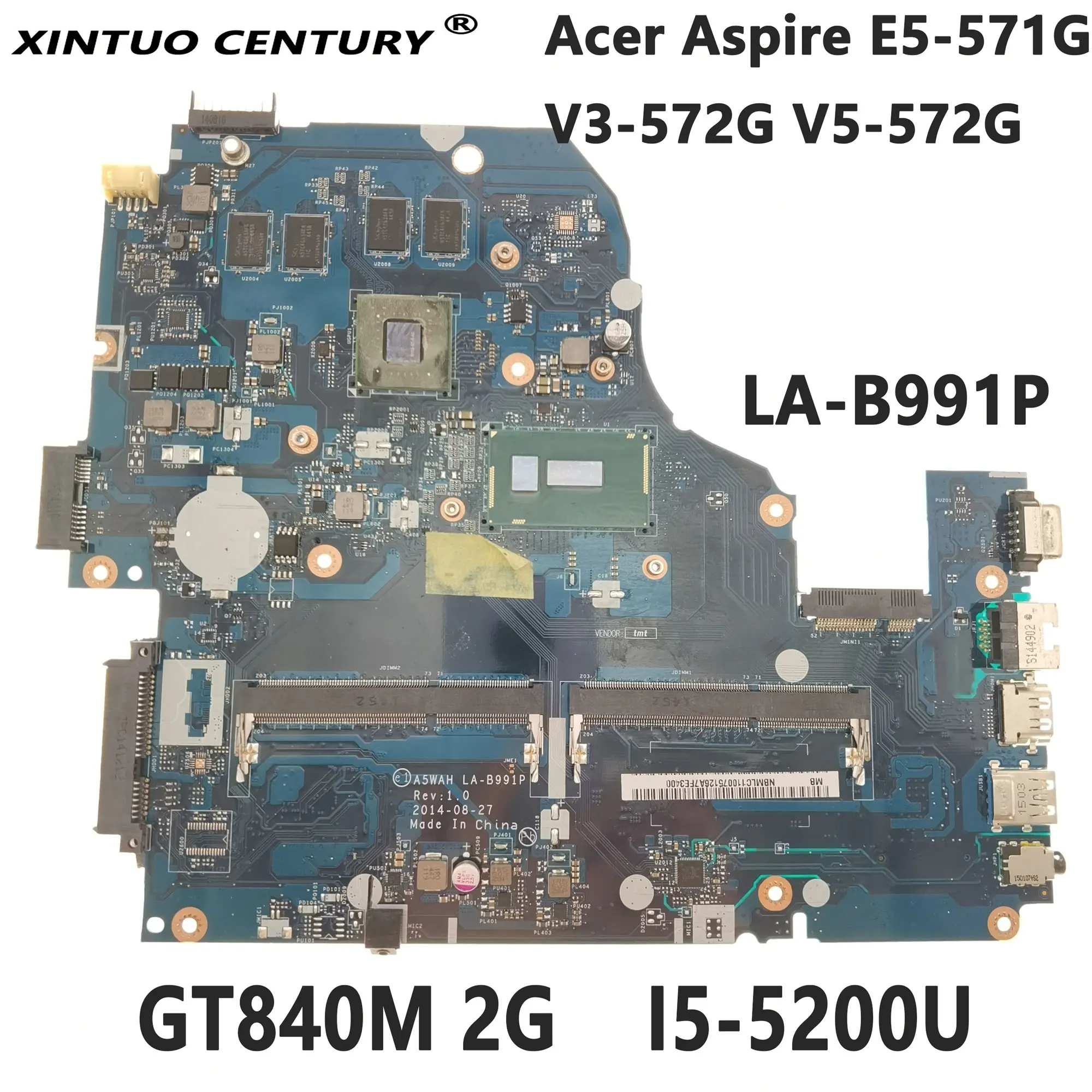 

NBMLC11007 для Acer Aspire E5-571G V3-572G V5-572G материнская плата для ноутбука A5WAH с GT840M 2G LA-B991P 100% протестированная Рабочая
