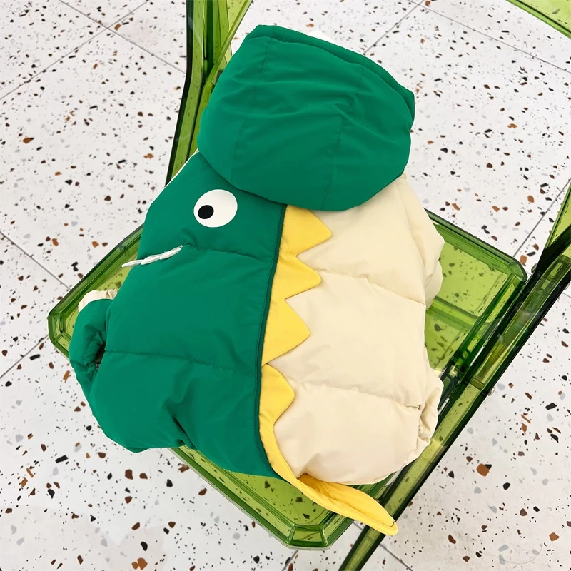 

Женский пуховой комбинезон в виде симпатичного динозавра для маленьких щенков