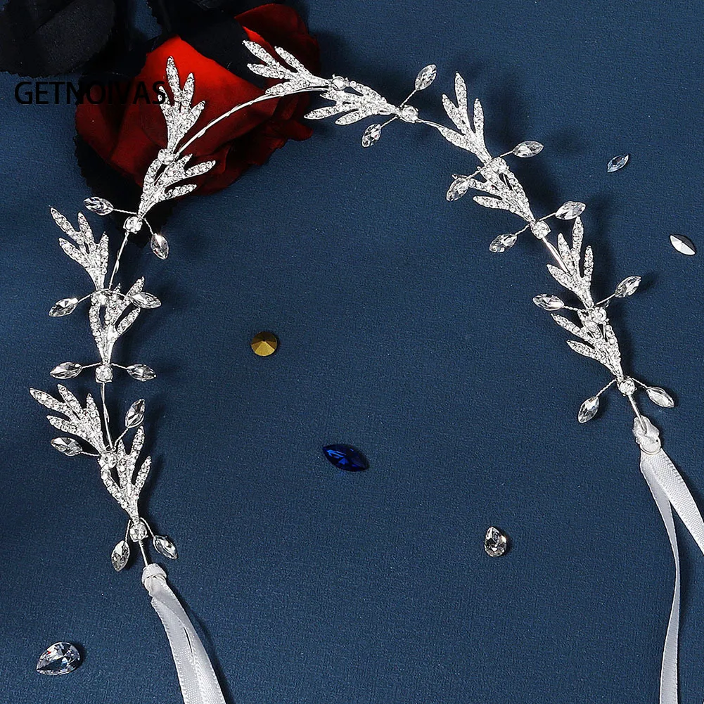 

Women Wedding Headdress Crystal Headbands Hair Jewelry Crystal Leaf Bride Tiaras Headpiece Wedding Bridal Hair Accessories SL