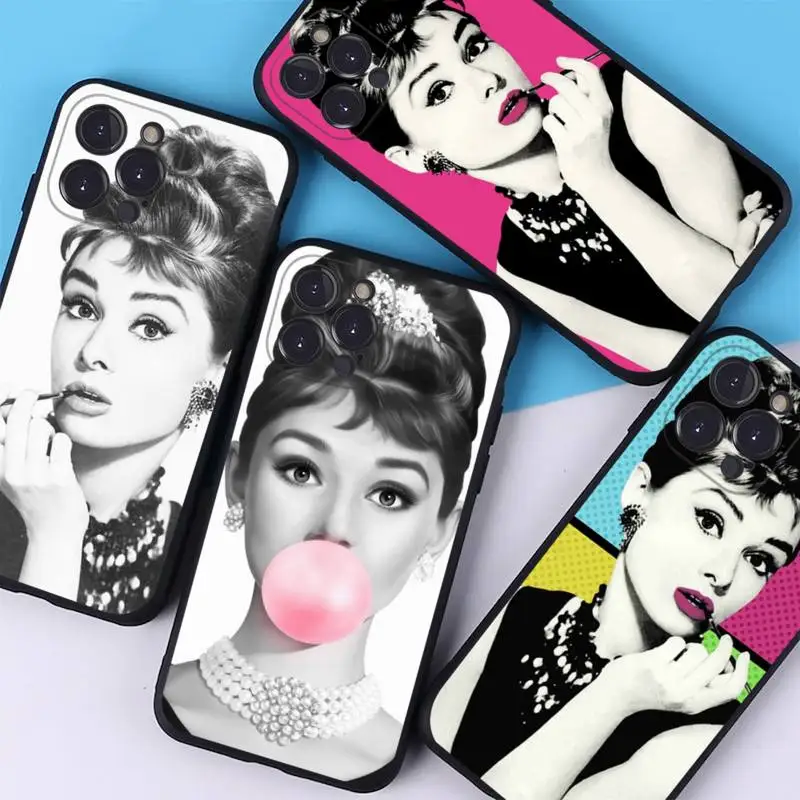 

Audrey Hepburn Phone Case For iPhone 14 11 12 13 Mini Pro XS Max Cover 6 7 8 Plus X XR SE 2020 Funda Shell