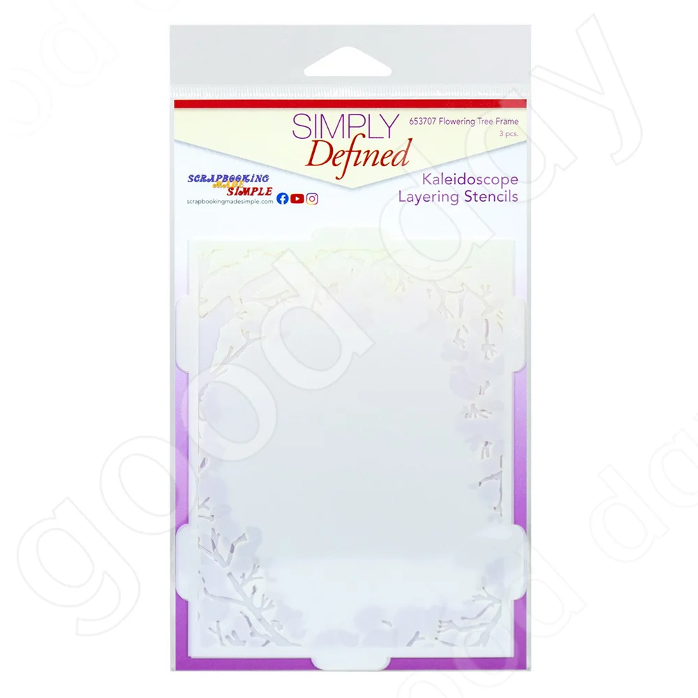 

Arrival New 2022 Hot Sale Flowering Tree Frame Stencil Scrapbook Diary Decoration Embossing Template Diy Greeting Card Handmade