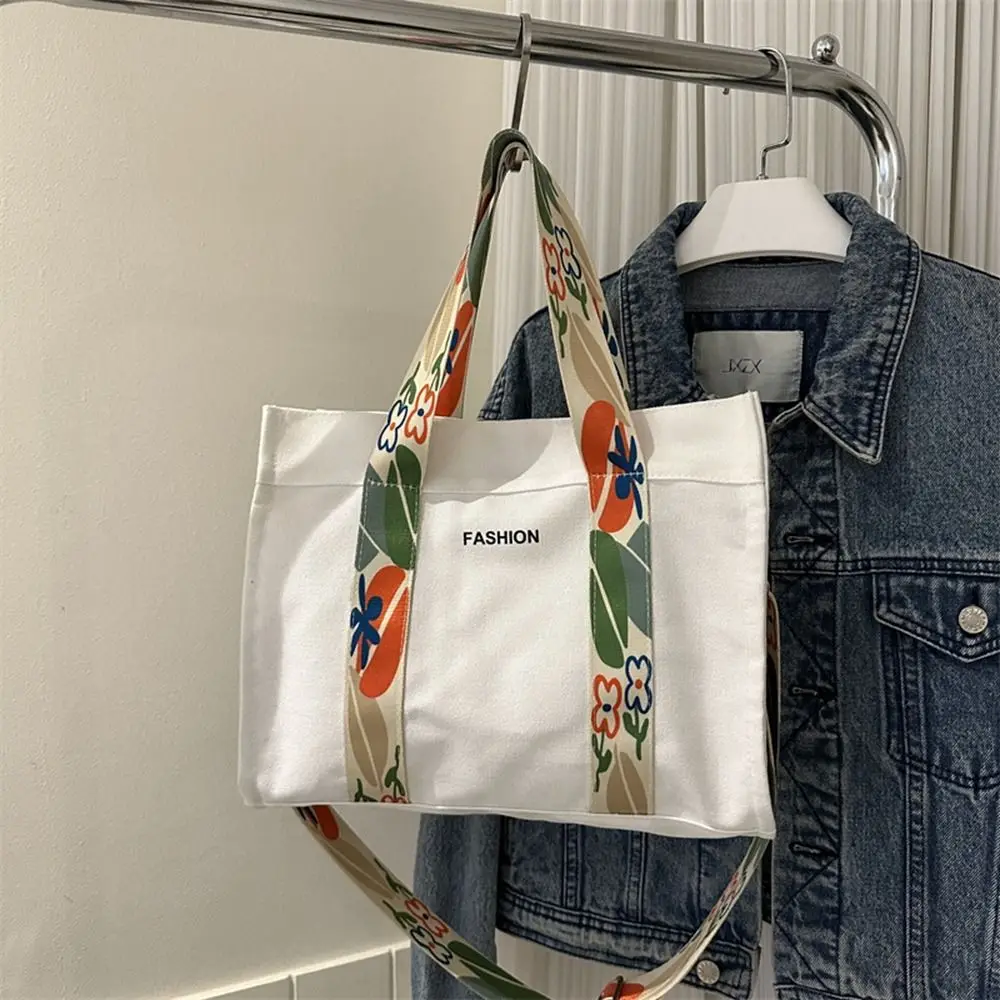 

Large Capacity Letter Canvas Bag Casual Shoulder Bag Print Tote Bag Handbag Travel