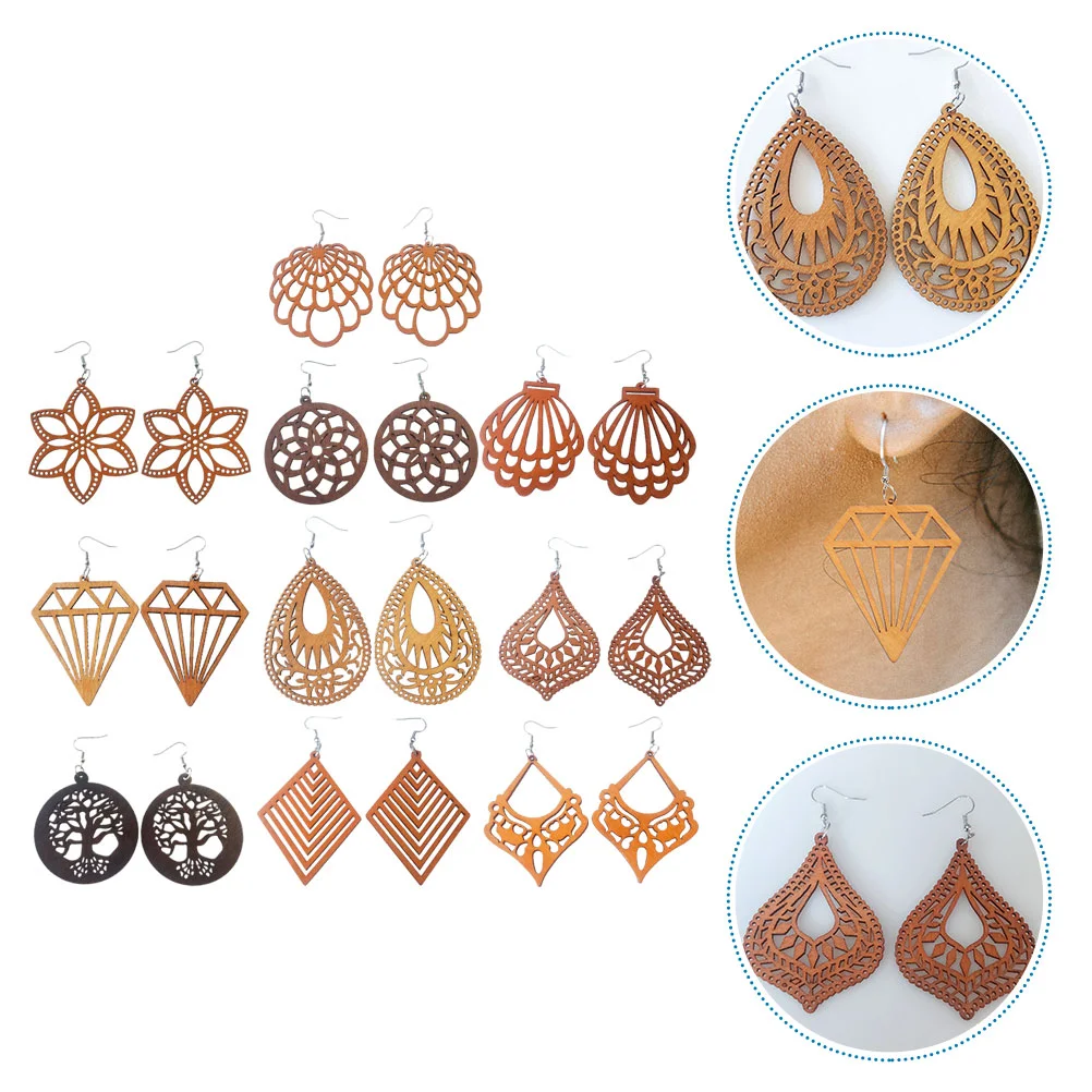 Украшение для ушей преувеличенный африканский узор геометрический ромб