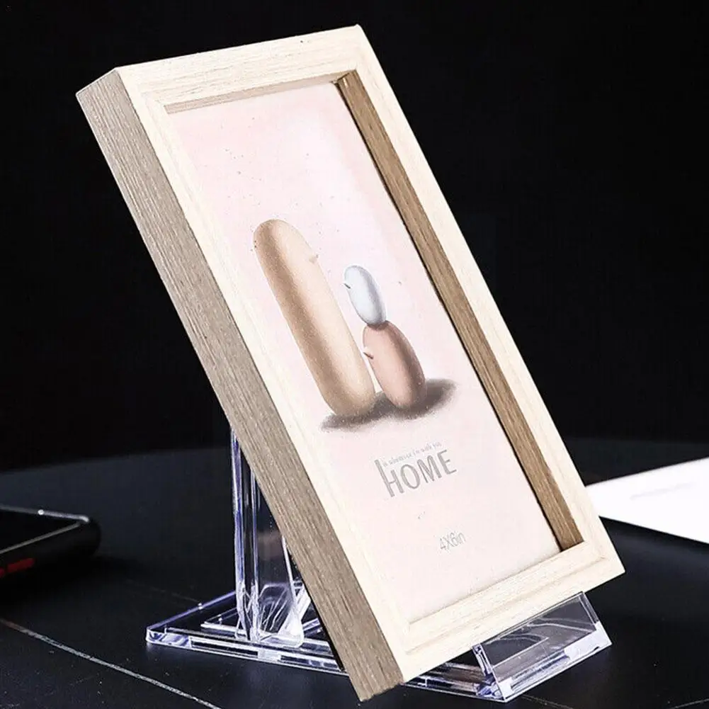 

1pcs Adjustable Clear Acrylic Plaque Display Stand Bracket For Bowl Easel Plate Photo Frames Holder Display Plastic Easels V9W8