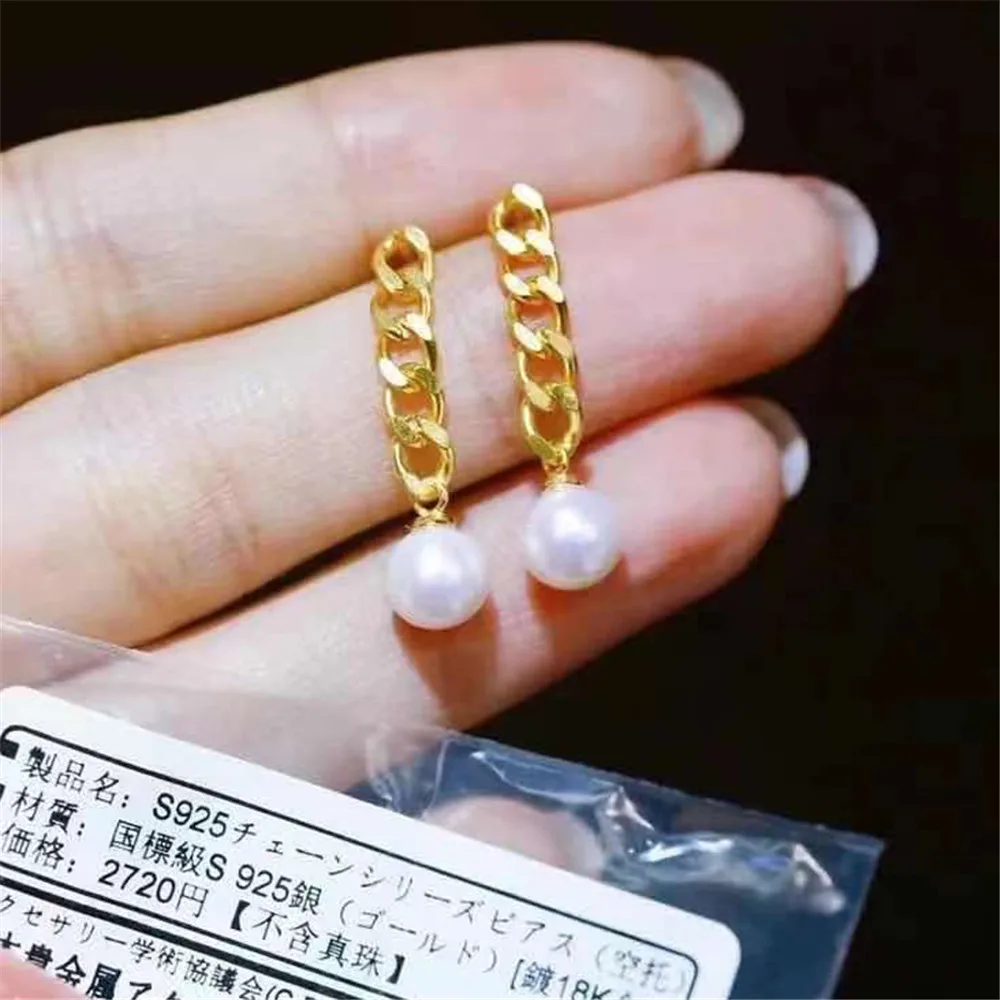 

S925 Sterling Silver Pearl Beads Stud Earrings Setting Base Diy Jewelry Making Findings&Components