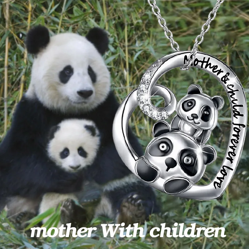 

Cute and Popular Heart-Shaped Parent-Child Panda Necklace Birthday Gifts for Children Gifts for Friends Necklaces for Women