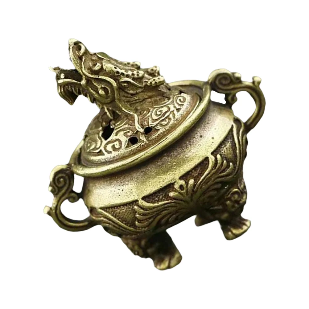 

Holder Burner Burning Small Brass Bowl Chinese Head Cone Dragon Tray Zen Desktop Base Censer Decor Diffuser Decorative Contanier