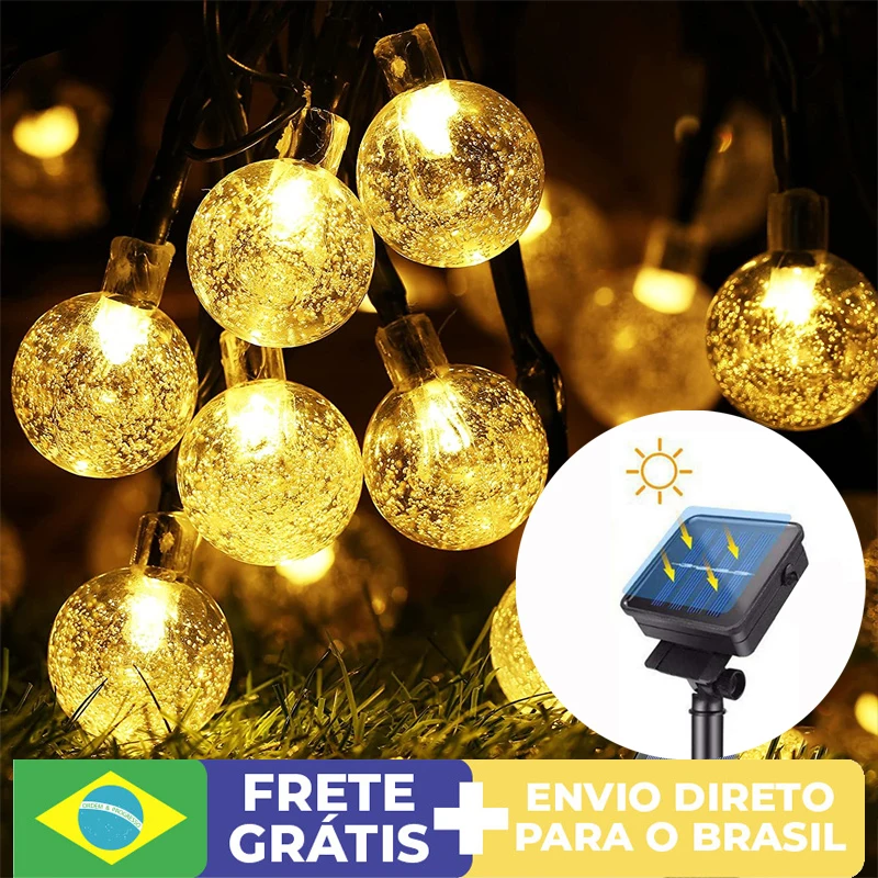 

Solar String Lights Outdoor Led Crystal Globe Lights with 8 Modes Waterproof Solar Powered Patio Light for Garden Party Decor 50LED Bedroom Garden Yard Wedding Fairy String Lights