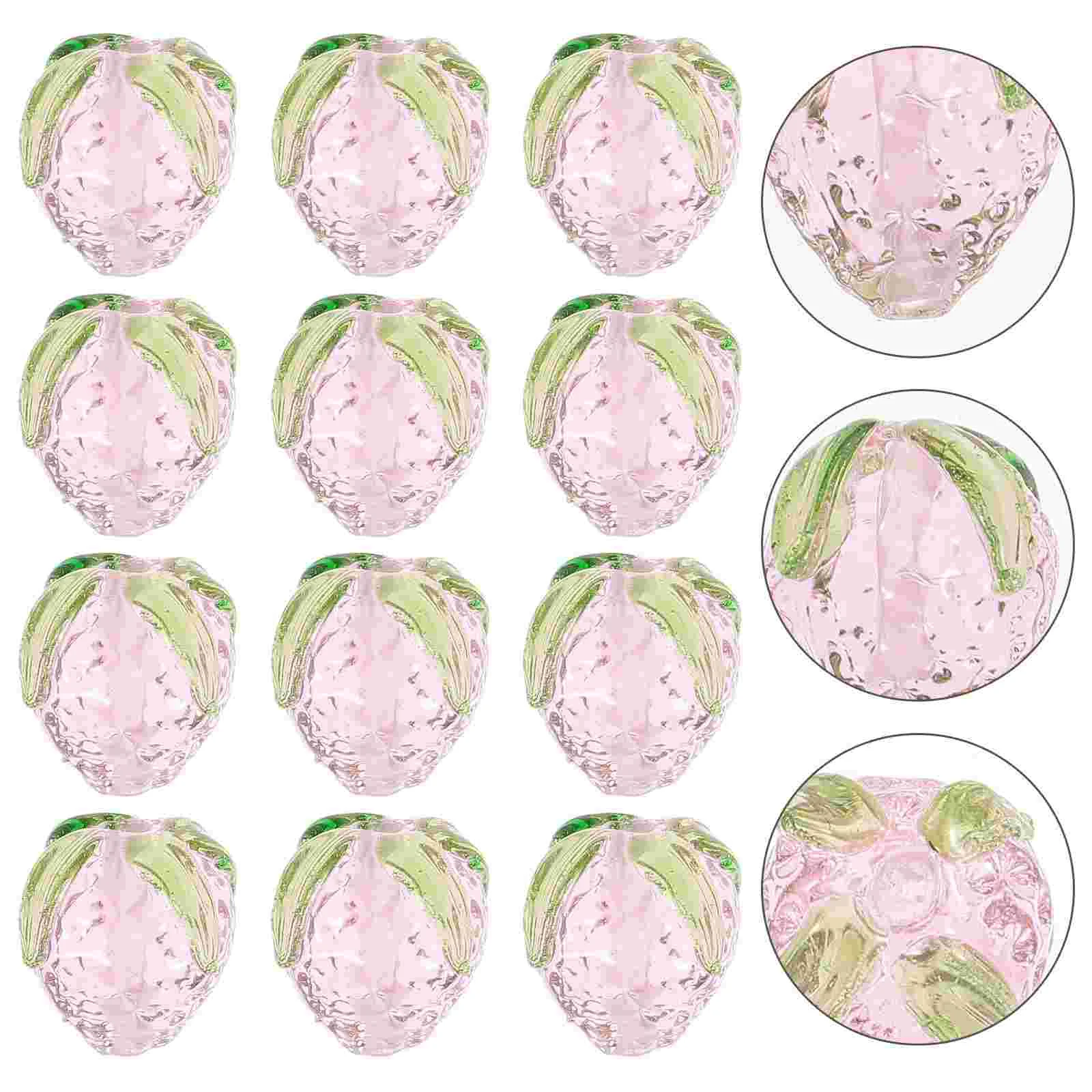

16Pcs Realistic Strawberry Shape Pendants Delicate Bracelet Pendants Jewelry Making Materials