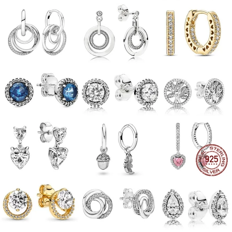 

Hot Sale Fashion Earrings 925 Sterling Silver Gold Earrings Heart Earrings New Simple Stud Earrings Fit Original Fashion Jewelry