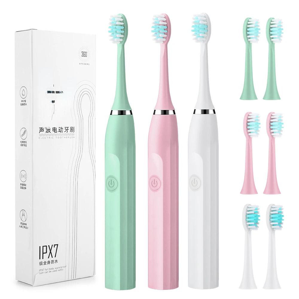 

Sonic Electric Toothbrushes for Adults Kid Smart Timer Whitening Toothbrush IPX7 Waterproof Replaceable AA Battery Version
