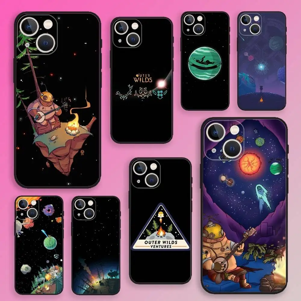 Фото Чехол для телефона Game O-OuterS Wilds для iPhone 16,15,14,13,12,11, Plus, Pro Max, XS, X, E, SE, мини-мягкий силиконовый черный чехол №1
