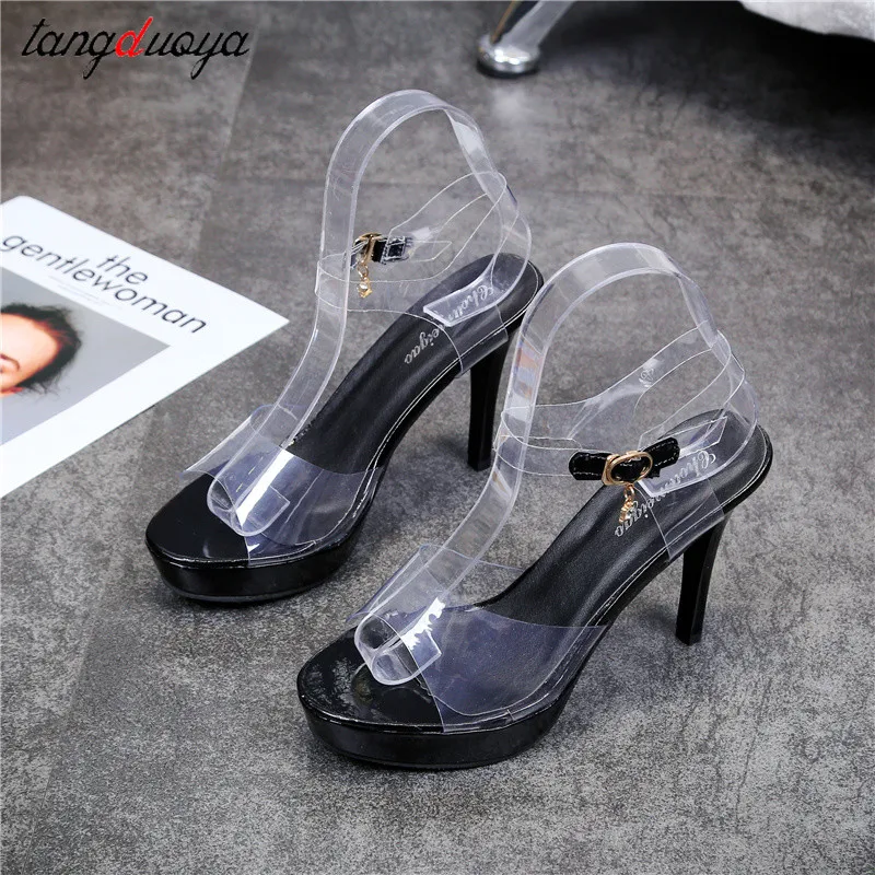 Transparent Sandals Women Spring Summer Sexy High Heels Stiletto Platform Sandals Stripper Shoes Clear High Heels for Women 2023 images - 6