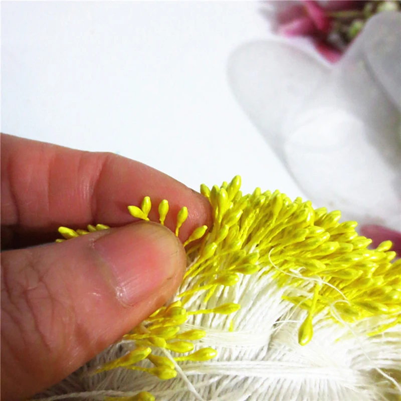 400 шт. мини цветок искусственный жемчуг Pistil Двойные головки DIY цветочное ремесло