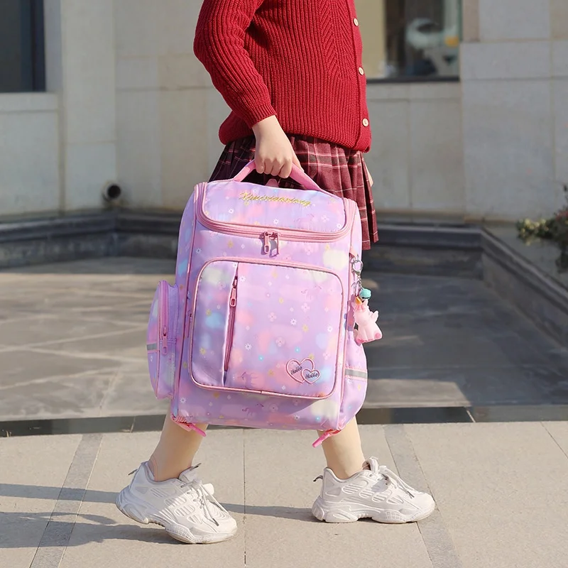 Children Tie Dye Fashion Students Schoolbags with Pendant New Primary Girl High-capacity Backpacks for Travel Drop Shipping Hot