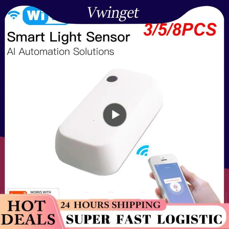 

3/5/8PCS Ai Automation Smart Illuminance Sensor Real-time Light Detector Wifi Light Sensor Tuya Brightness Detector Smart Life