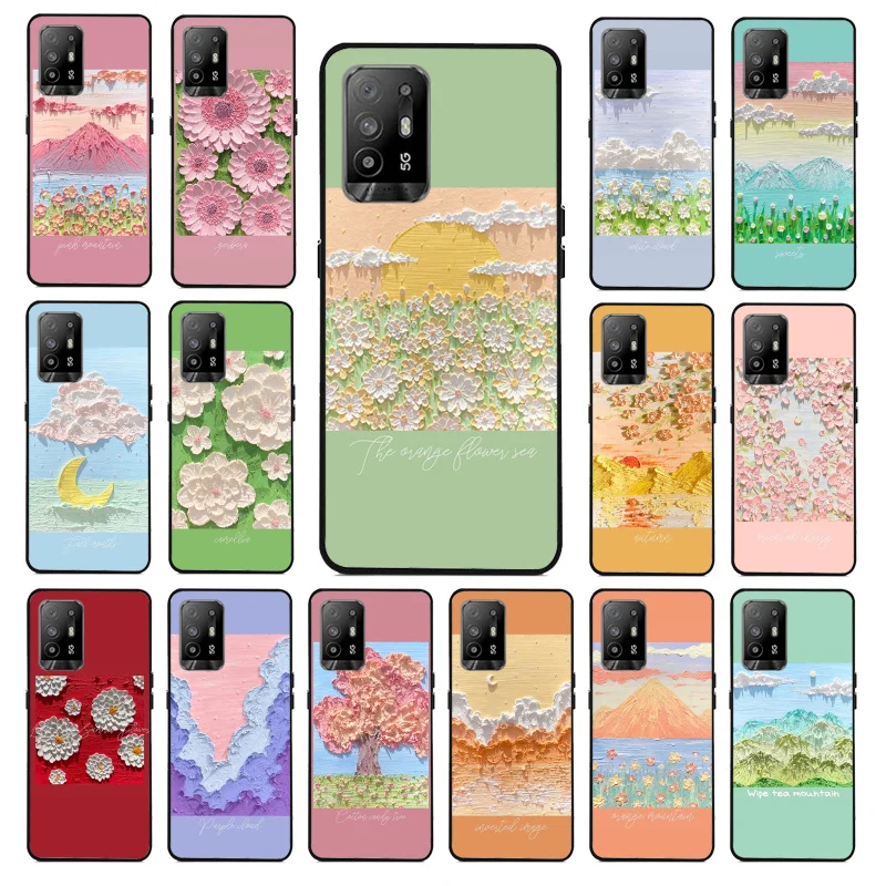 

Beautiful Flower Cloud Painting Art Phone Case for OPPO A54 A74 A94 A53 A53S A9 A5 A15 A91 A95 A73 A31 A52 A93 A92