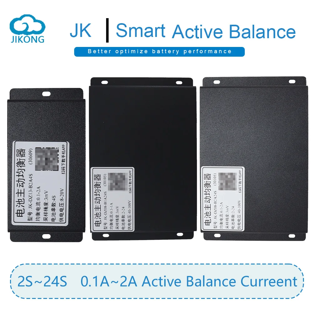 

JK 1A Active Blalace 2A 1A Current Smart Balancer with RS485 CAN BT APP Temperature Sensor 3S 4S 6S 7S 8S 16S 24S Equalizer