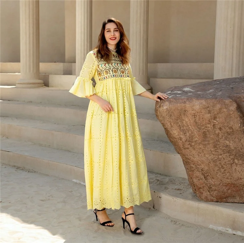 

Ramadan Eid Mubarak Summer Abaya Dubai Turkey Islam Muslim Modest Dress Abayas Kaftans For Women Robe Arabe Femme Vestido Longo