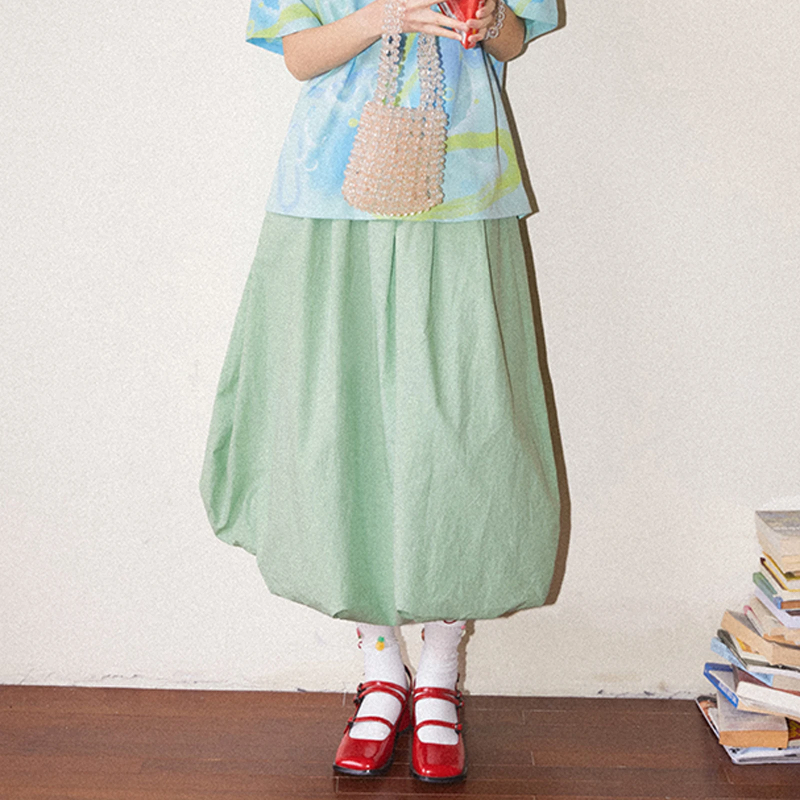 Женские длинные юбки-трапеции Y2k плиссированные юбки с низкой эластичной талией