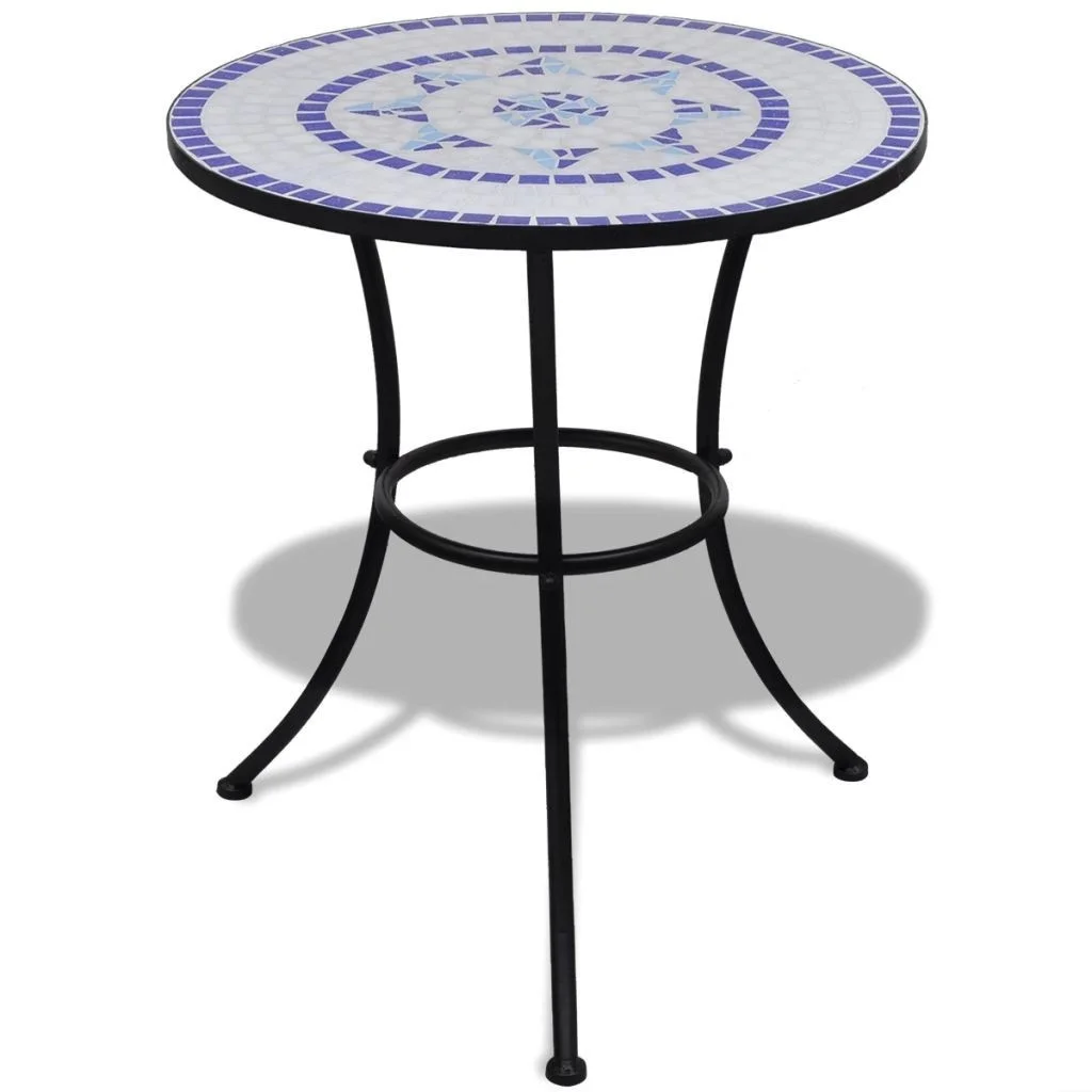 

Mosaic Table 23.6" Blue and White