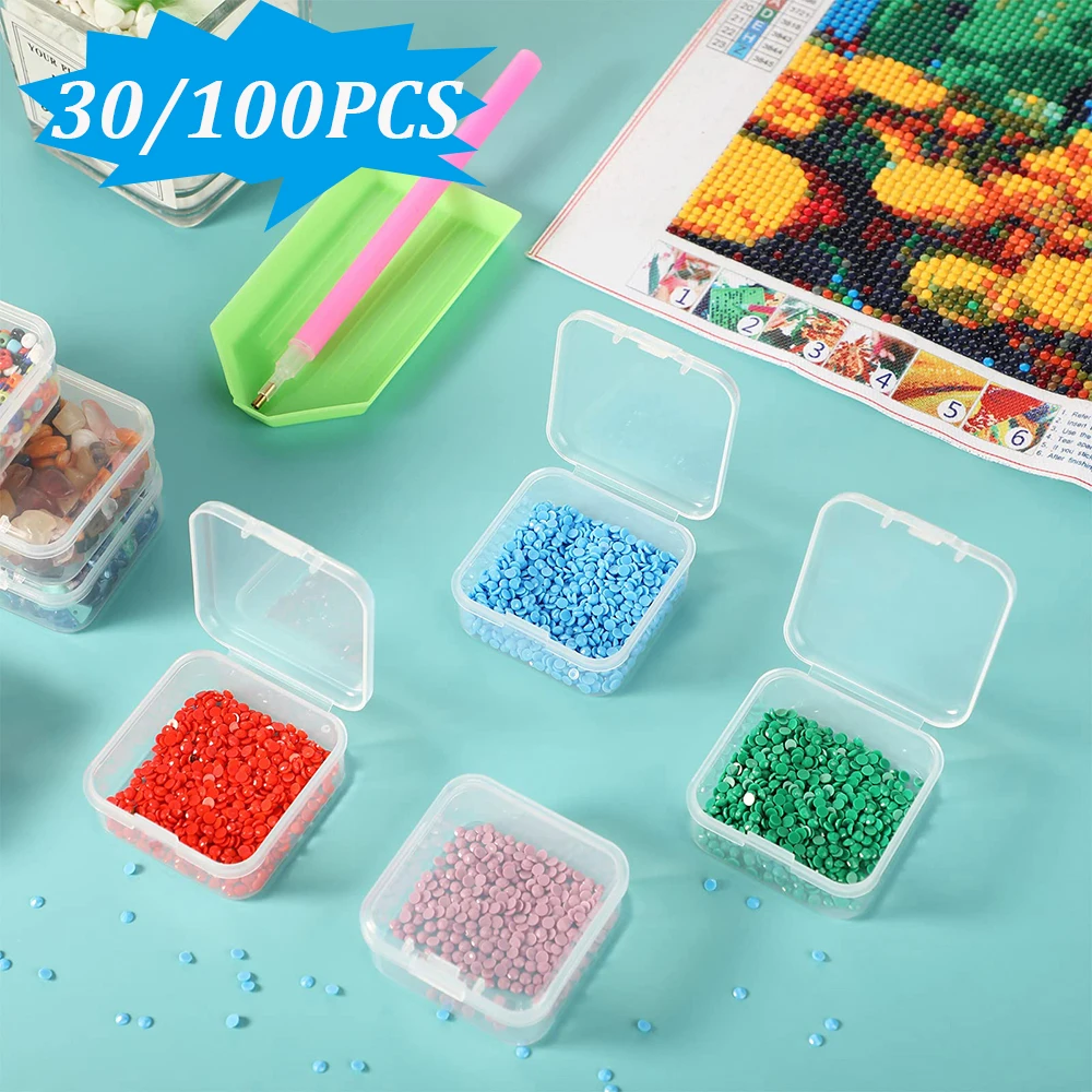 

30/100 Bottles Diamond Painting Box Bead Container Diamond Embroidery Accessories Diamond Mosaic Case Container Storage Box Tool