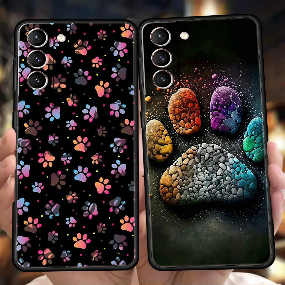 Милый чехол для телефона Собачий след лапы Samsung Galaxy S24 S23 S22 S20 S21 FE Ultra S10 S10E S9 S8 Plus 5G