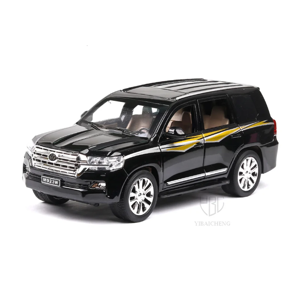

1/24 Diecast Car Model Alloy SUV Land Cruiser LX570 Off-road Vehicles With Sound Light Pull Back Function Toys For Boy Gifts