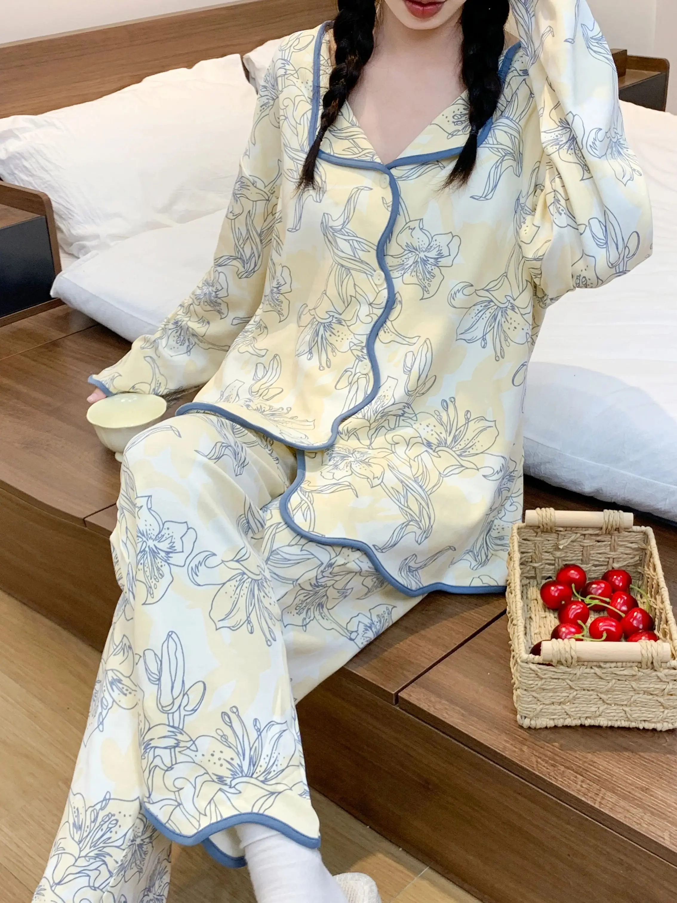 Пижамы женские Большие размеры Комплекты ночных рубашек Элегантное