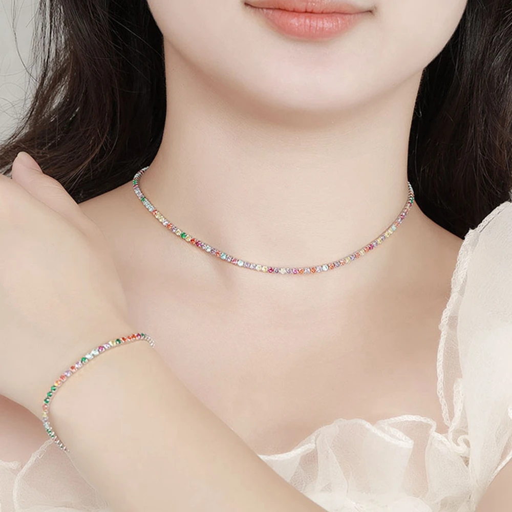 Женская цепь из серебра 925 пробы с сапфиром 2 5 мм