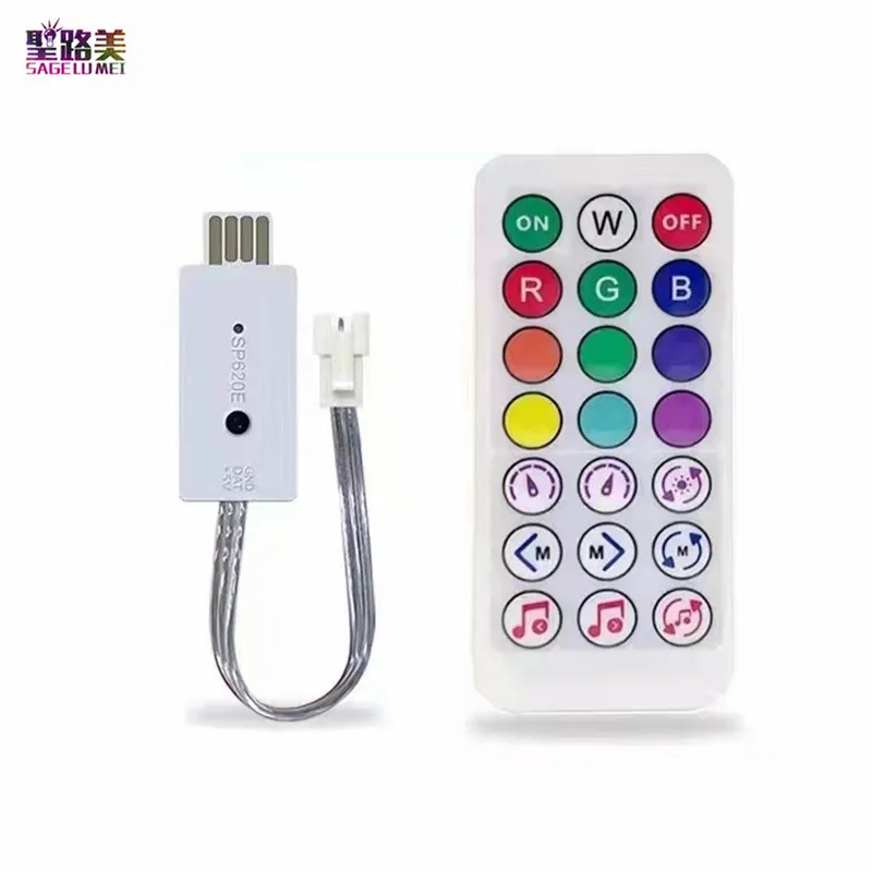 

USB-контроллер пикселя для музыки WS2812 RGB, 5 в постоянного тока, SP620E