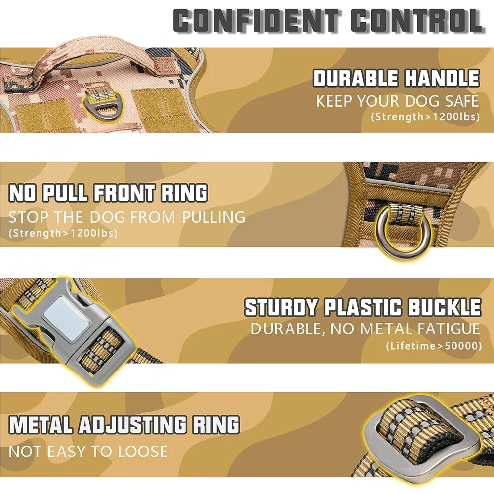 Персонализированная тактическая шлейка для собак нейлоновый светоотражающий
